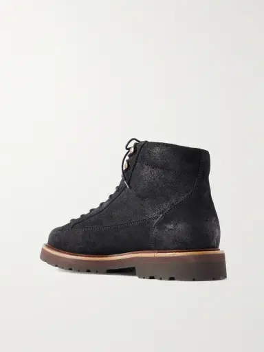 Brunello Cucinelli Waxed-Suede Hiking Boots - Men | Thumbnail 4 Brunello Cucinelli Waxed-Suede Hiking Boots - Men | Thumbnail 4
