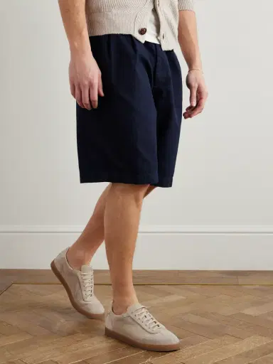 Brunello Cucinelli Leather-Trimmed Suede Sneakers - Men | Thumbnail 2 Brunello Cucinelli Leather-Trimmed Suede Sneakers - Men | Thumbnail 2