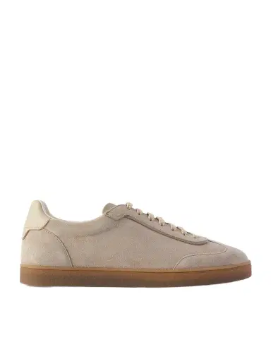 Brunello Cucinelli Leather-Trimmed Suede Sneakers - Men | Thumbnail 1 Brunello Cucinelli Leather-Trimmed Suede Sneakers - Men | Thumbnail 1