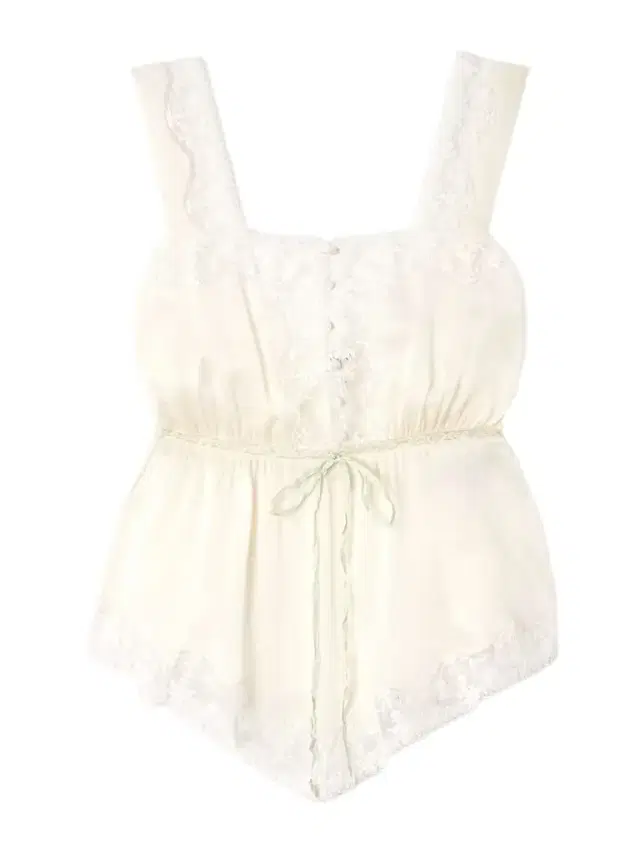 Lace-trimmed Silk-charmeuse Top