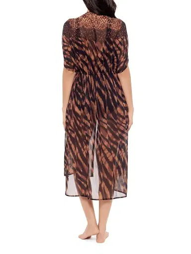 Miraclesuit Swim Women's Raya De Safari Cover-Up Duster - Black Brown - Size Large | Thumbnail 4 Miraclesuit Swim Women's Raya De Safari Cover-Up Duster - Black Brown - Size Large | Thumbnail 4