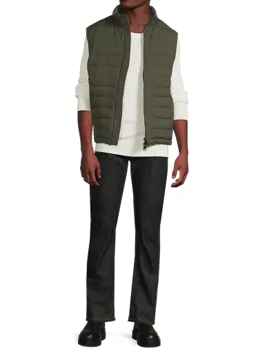 Sartorio Napoli Men's Stand Collar Puffer Vest - Greenfinch - Size 40 | Thumbnail 2