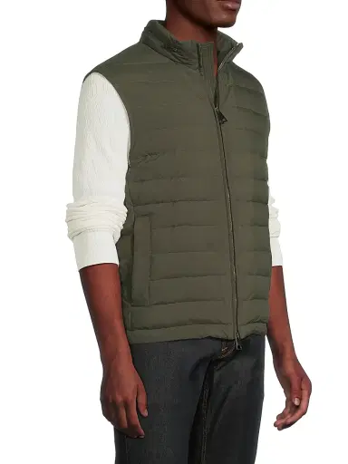 Sartorio Napoli Men's Stand Collar Puffer Vest - Greenfinch - Size 40 | Thumbnail 4