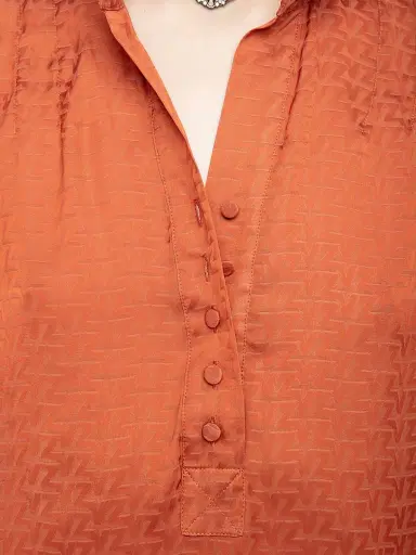 Zadig & Voltaire Women's Topher Monogram Satin Blouse - Sienna - Size Small | Thumbnail 6