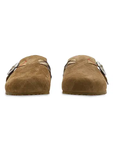 Burberry Women's Urchin Suede Check Clogs | Thumbnail 2 Burberry Women's Urchin Suede Check Clogs | Thumbnail 2