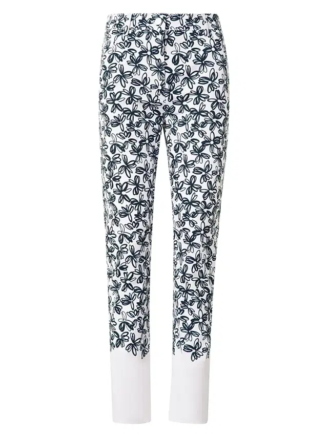Akris punto Women's Maru Daisy Print Pants - Cream Black