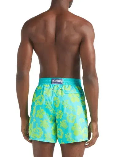 Vilebrequin Men's Tropical Turtle Packable Flocked Swim Trunks - Vert Disco - Size XL | Thumbnail 4 Vilebrequin Men's Tropical Turtle Packable Flocked Swim Trunks - Vert Disco - Size XL | Thumbnail 4