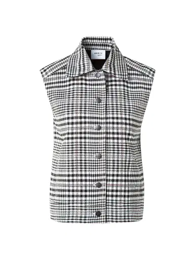 Akris punto Women's Plaid Kent Collar Vest | Thumbnail 1 Akris punto Women's Plaid Kent Collar Vest | Thumbnail 1
