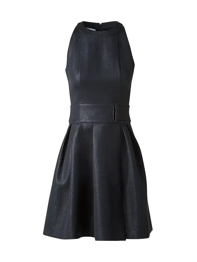 Akris punto Women's Metallic A-Line Minidress - Black