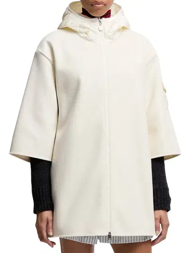 Moncler Women's Cape in Wool - White | Thumbnail 2 Moncler Women's Cape in Wool - White | Thumbnail 2