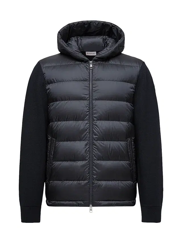 Men's Down-Filled Hoodie in Wool - Blue