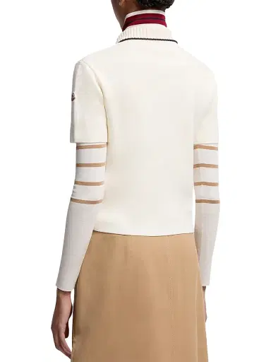 Moncler Women's Polo Shirt in Cotton - White | Thumbnail 3