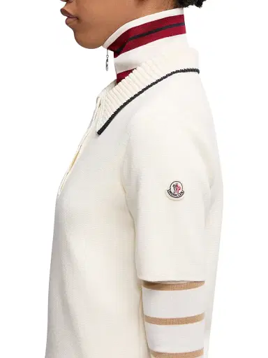 Moncler Women's Polo Shirt in Cotton - White | Thumbnail 4
