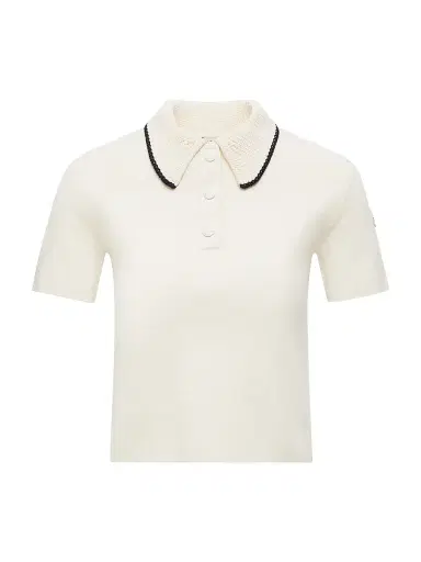 Moncler Women's Polo Shirt in Cotton - White | Thumbnail 1