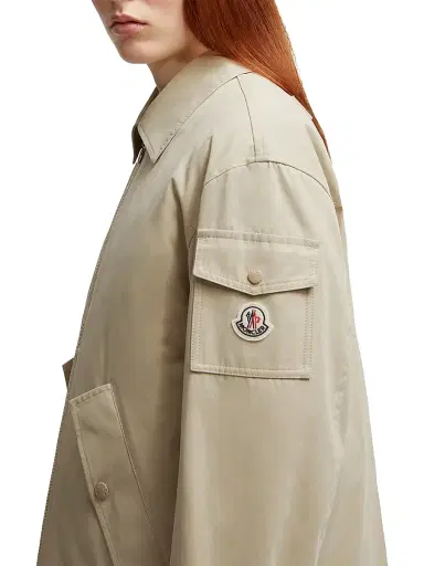 Moncler Women's Felci Down-Filled Shacket - Gray Beige | Thumbnail 4 Moncler Women's Felci Down-Filled Shacket - Gray Beige | Thumbnail 4