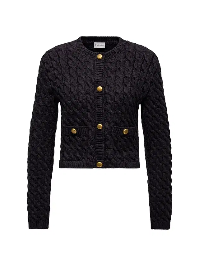 Women's Cardigan in Cotton Blend - Navy Blue