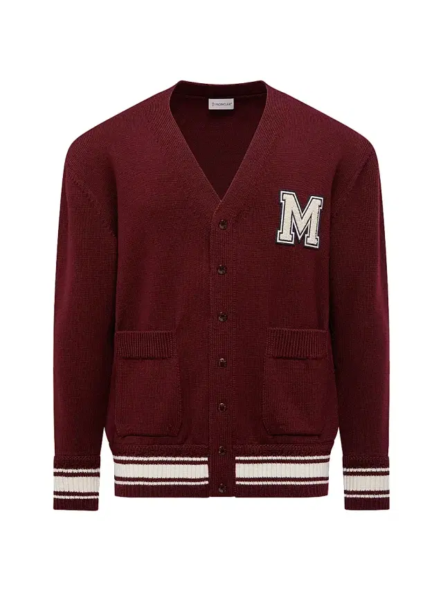 Men's Cardigan in Wool - Burgundy