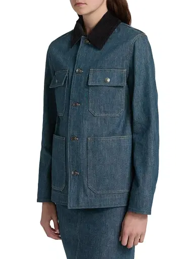 Loro Piana Women's Dean Denim Field Jacket - Blue Spirulina | Thumbnail 4