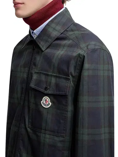 Moncler Men's Shirt in Cotton Gabardine - Black | Thumbnail 4