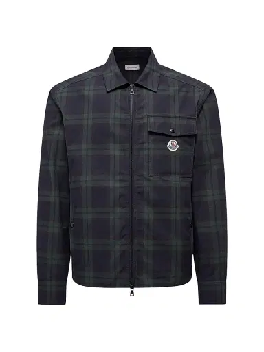 Moncler Men's Shirt in Cotton Gabardine - Black | Thumbnail 1