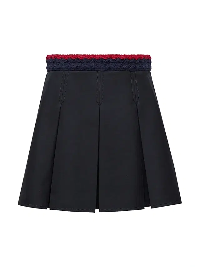 Women's Mini Skirt in Cotton Gabardine - Navy Blue