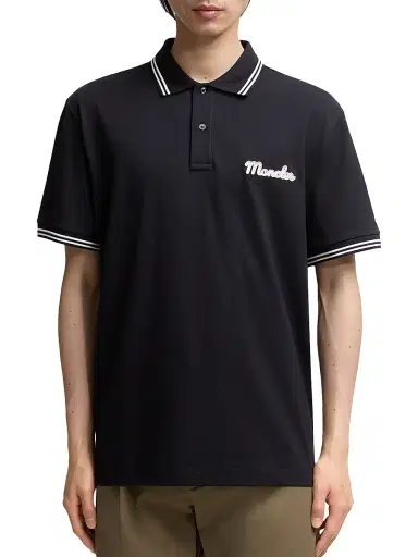 Moncler Men's Polo Shirt in Cotton - Blue | Thumbnail 2 Moncler Men's Polo Shirt in Cotton - Blue | Thumbnail 2