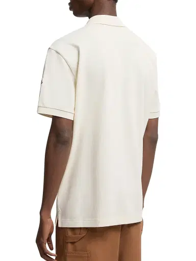 Moncler Men's Polo Shirt in Cotton - White | Thumbnail 3 Moncler Men's Polo Shirt in Cotton - White | Thumbnail 3