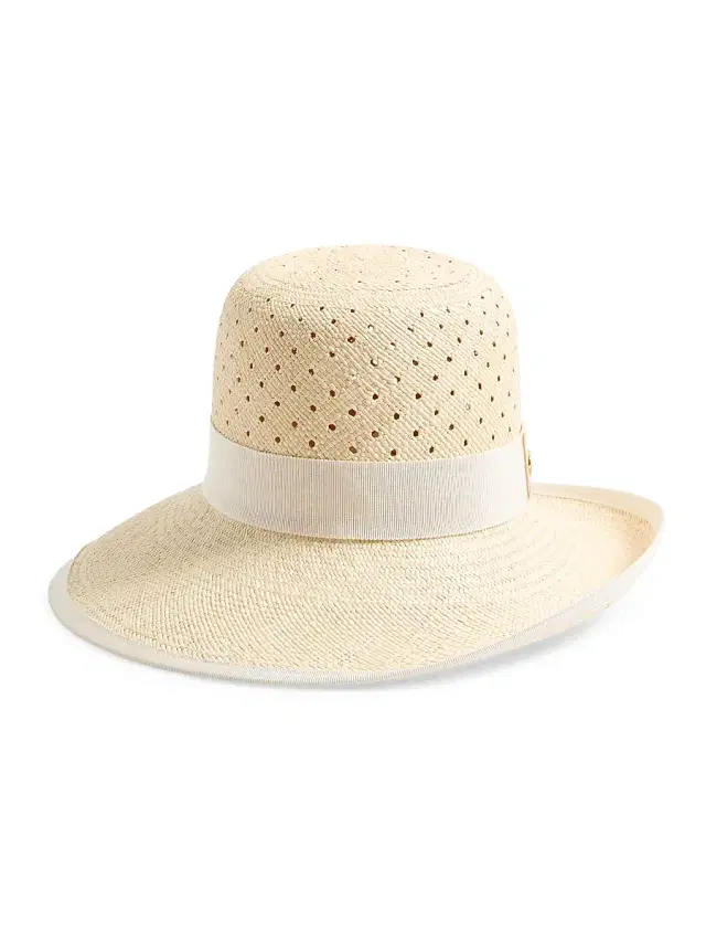 Valentino Garavani Women's VLogo Signature Hat in Perforated Panama - Natural