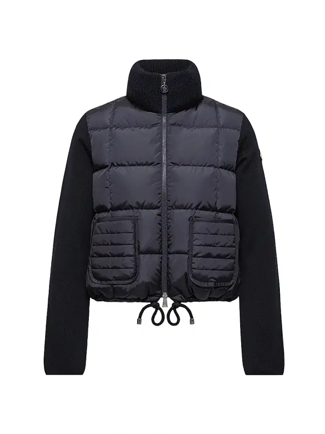 Women's Down-Filled Cardigan in Wool - Navy Blue