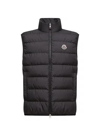 Moncler Men's Contrin Nylon Down Zip Front Vest - Black | Thumbnail 1