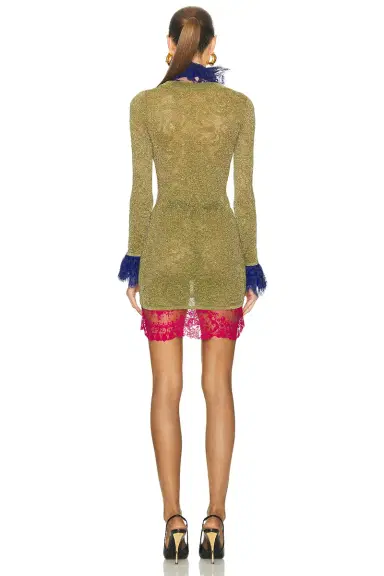Saint Laurent High Neck Mini Dress | Thumbnail 3