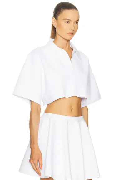 Alaïa Crop Polo Top | Thumbnail 2 Alaïa Crop Polo Top | Thumbnail 2