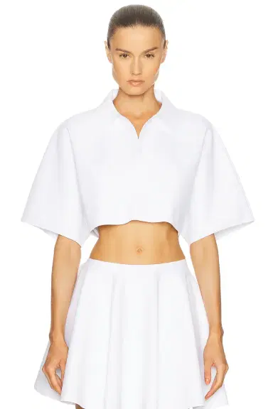 Alaïa Crop Polo Top | Thumbnail 1 Alaïa Crop Polo Top | Thumbnail 1