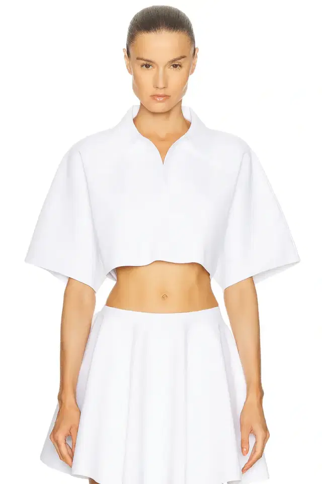 ALAÏA Crop Polo Top
