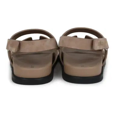 HERMÈS Hermes Chypre Genius Sandals Beige Lin Suede Palladium Hardware 38 EU | Thumbnail 6