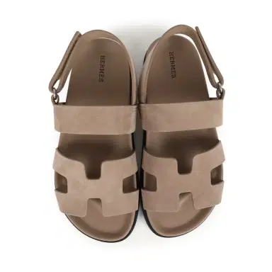 HERMÈS Hermes Chypre Genius Sandals Beige Lin Suede Palladium Hardware 38 EU | Thumbnail 7