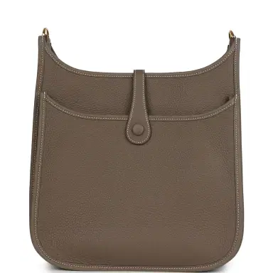 HERMÈS Hermes Evelyne III PM Etoupe Clemence Gold Hardware | Thumbnail 5 HERMÈS Hermes Evelyne III PM Etoupe Clemence Gold Hardware | Thumbnail 5