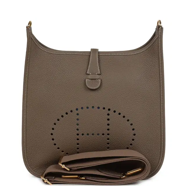 hermes Hermes Evelyne III PM Etoupe Clemence Gold Hardware