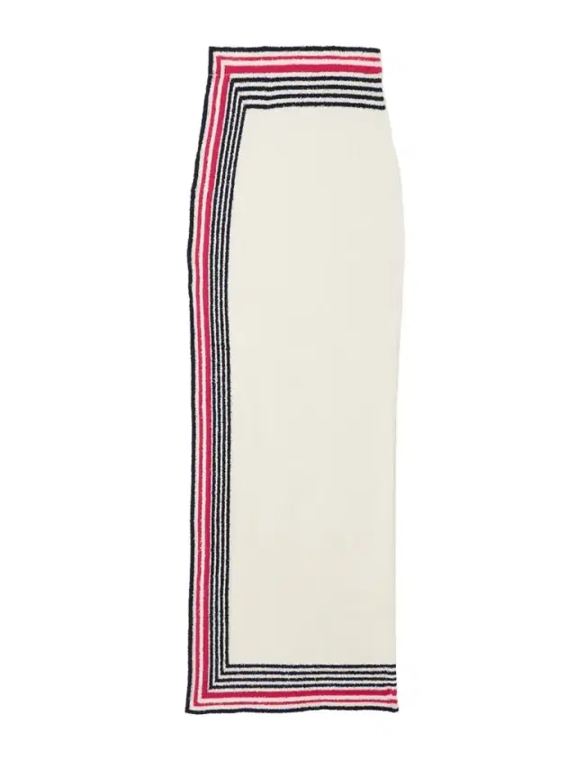 Button-embellished Striped Cotton-blend Chenille Midi Skirt