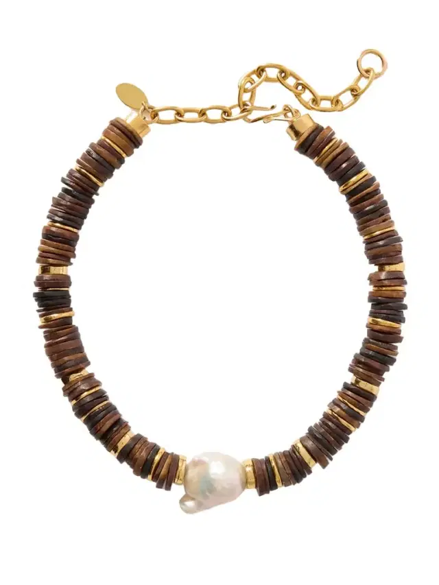 Bilbao Gold-plated, Bone And Pearl Necklace
