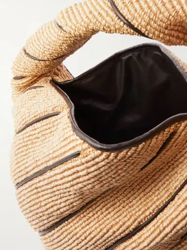 Bottega Veneta Hop Large Striped Leather-trimmed Raffia Shoulder Bag | Thumbnail 5 Bottega Veneta Hop Large Striped Leather-trimmed Raffia Shoulder Bag | Thumbnail 5