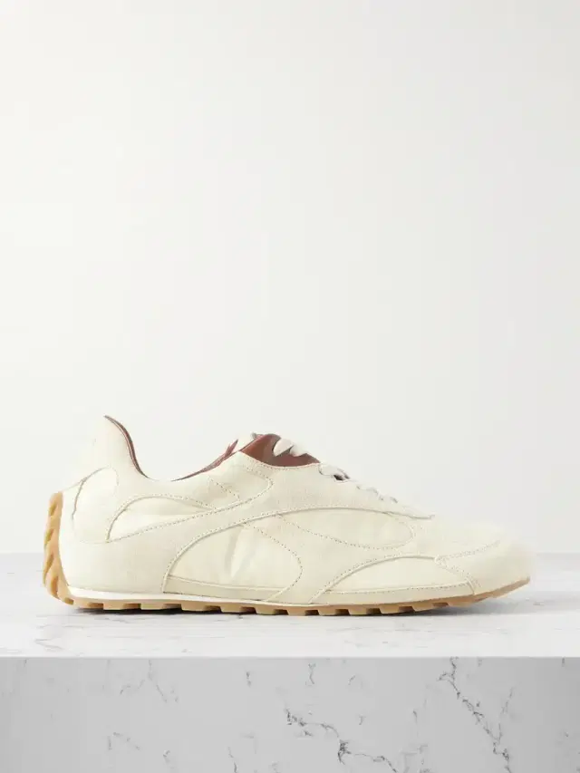 Orbit Leather-trimmed Suede And Shell Sneakers