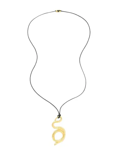 YSSO Medusa Gold-plated And Cord Necklace | Thumbnail 1 YSSO Medusa Gold-plated And Cord Necklace | Thumbnail 1