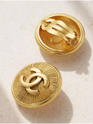 Vintage Chanel plated Clip Earrings | Thumbnail 3 Vintage Chanel plated Clip Earrings | Thumbnail 3