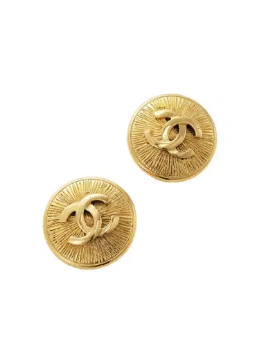 Vintage Chanel plated Clip Earrings | Thumbnail 1 Vintage Chanel plated Clip Earrings | Thumbnail 1