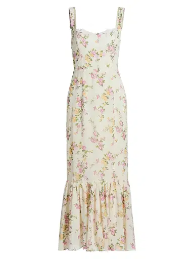 Reformation Women's Irisa Floral Flounce Maxi Dress | Thumbnail 1 Reformation Women's Irisa Floral Flounce Maxi Dress | Thumbnail 1