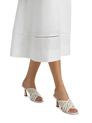 Reformation Women's Everett Linen Ladder-Trim Midi-Dress - White - Size 8 | Thumbnail 6 Reformation Women's Everett Linen Ladder-Trim Midi-Dress - White - Size 8 | Thumbnail 6