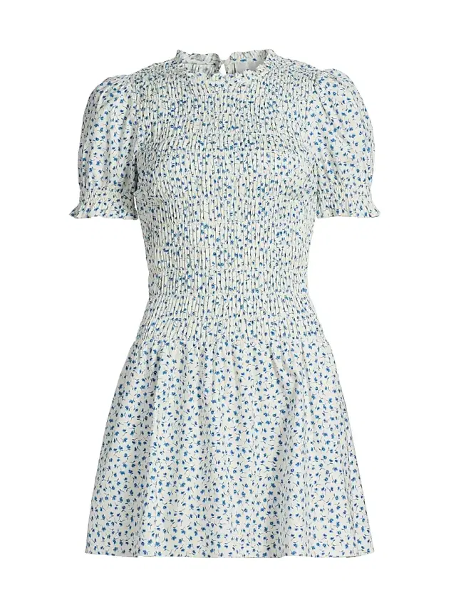 Reformation Women's Leannah Floral Smocked Minidress - Hanna