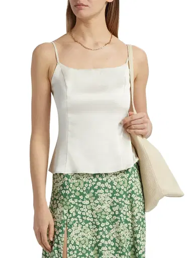 Reformation Women's Isla Satin Top - Fior Di Latte | Thumbnail 3