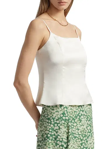 Reformation Women's Isla Satin Top - Fior Di Latte | Thumbnail 4
